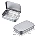 Hotop 12 Pack 3.75 by 2.45 by 0.8 Inch Silver Metal Rectangular Empty Hinged Tins Box Containers with Lids Mini Portable Box Small Storage Kit, Home Organizer