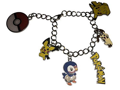 Fun Pokemon Pikachu Characters, Red Ball, Chain Bracelet Gift Boxed with Ornate Organza Gift Bag!
