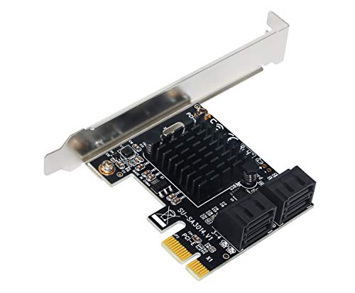 Ziyituod 4 Port SATA Card, PCIe SATA III Controller Card to 6GB/s Internal Adapter Converter | PCI Express SATA 3.0 Expansion Card, Support 4 SATA 3.0 Devices for Desktop PC/Server/NAS