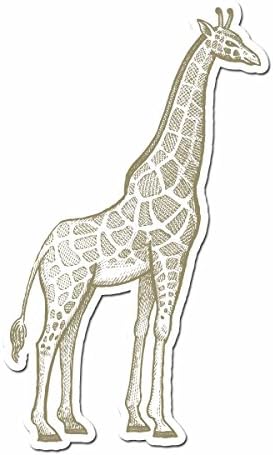 Giraffe Pencil Drawn Full Color - 5" Vinyl Decal for Car, Macbook, or Other Laptop