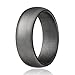 ROQ Silicone Rubber Wedding Ring for Men, Comfort Fit, Breathable Rubber Engagement Band, Men's Wedding Band, 8mm Wide 2mm Thick, Dome Solid, Single, Dark Silver, Size 11