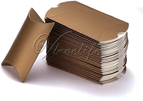 100pcs/lot New Style Pillow Shape Box Candy Box Gift Box for Wedding Party Favor Decor Paperboard / PVC /Brown Kraft Wholesales (gold)