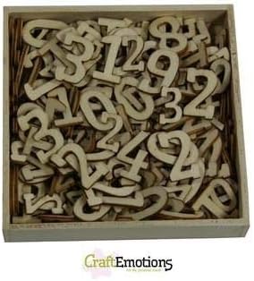 Craft Emotions Tiny Wooden Shapes - Numbers Large & Small 256 pcs