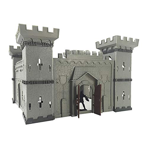 BAULMD Ritter und Schlösser Werden Modell Set, Militär Assembled Castle mit Zubehör gebaut, Kinder Ritterburg Königreich Burg Schloss, DIY Burgtor Spielzeug