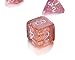 REINDEAR 7 Die Polyhedral Role Playing Game Dice Set with Velvet Pouch (Flash Powder Pink)