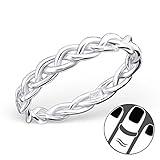 Pro Jewelry 925 Sterling Silver Braided Above Knuckle Ring Mid Finger Top 6665