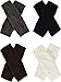 Tatuo 4 Pairs Women's Crochet Fingerless Gloves Knit Arm Warmers Sleeves Rhombus Gloves Thumb Hole Mittens (black, dark gray, white, coffee)
