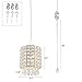 Airposta Plug in Crystal Pendant Light, Modern Mini Chandelier with Clear 16.4' Hanging Cord and On/Off Dimmer Switch,Chrome Finish Sparkly Swag Ceiling Lamp for Bedroom Kitchen Closet Dining Room
