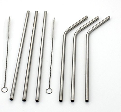 Ekind stainless steel reusable bent & straight drin…