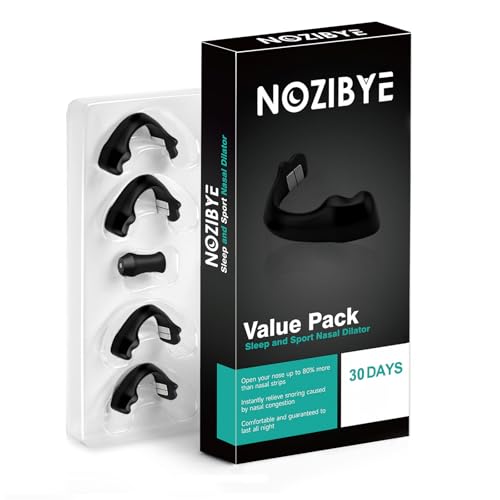 Nozibye Nose Strips Magnetic Nasal Strips for Breathing, Comfortable & Strong Adhesion, for Night Use & Sport (Black, 30 Pairs)