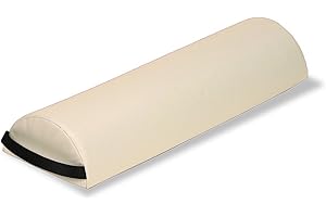 EarthLite Massage Bolster Pillow Half Jumbo – Durable, Easy to Clean 100% PU Upholstery incl. Strap Handle/Professional Quality CFC-Free/Back Pain Relief, Vanilla Crème