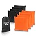 JBM Forbidden Road Cornhole Bag Bean Bags Pack of 8 for Tossing Core Hole Games with Duck Canvas Material Cover and PP Plastic Pellets Inside (Orange & Black, 14OZ)