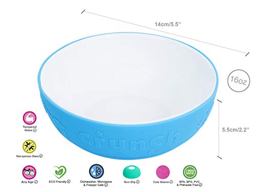 image for Jervis & George Kids Tempered Glass White Bowls with Silicone Sleeve �