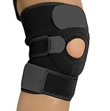 Amotus Knee Brace Support -Adjustable Breathable Neoprene Knee Band - Open Patella Knee Protector for Sport, Arthritis, ACL, Running, Basketball, Meniscus Tear, Pain Relif