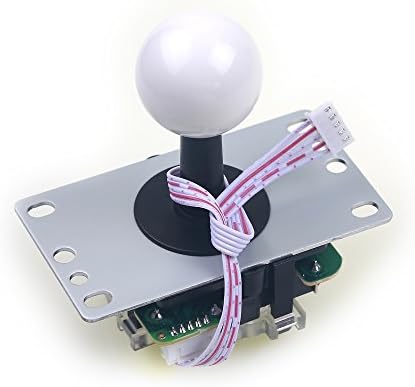 Easyget 4 / 8 Way Switchable Professional Arcade Joystick for MAME, PC, PS2, PS3, XBOX 360, Raspberry Pi Game Controller DIY (Mad Catz, Mayflash F300 Compatible) (White)