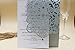 PONATIA 25PCS Lacer Cut Invitations Cards with Rhinestone Hollow Flora Favors For Wedding Bridal Shower Invitation Baby Shower Engagement Birthday Invitation Graduation (Sliver Grey)