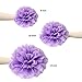 Paper Pom Poms Paper Flowers for Party Decorations Wedding Decor Purple Party Decorations and Outdoor Decoration- 15 Pcs of 8, 10, 14 Inch