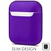 Compatible Airpods Case, Protective Ultra-Thin Soft Silicone Shockproof Non-Slip Protection Accessories Cover Case for Apple Airpods 2 & 1 Charging Case - Purple