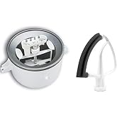 KitchenAid KSMDRTVICE3 2-Quart Ice Cream Maker & Flex Edge Beater Package Stand Mixer Attachments