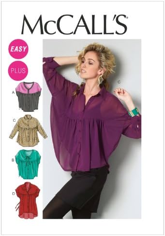 McCall's Patterns M6605RR0 Misses'/Women's Tops and Tunic Sewing Pattern, Size RR (18W-20W-22W-24W)