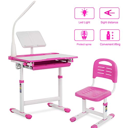 kids desk with light