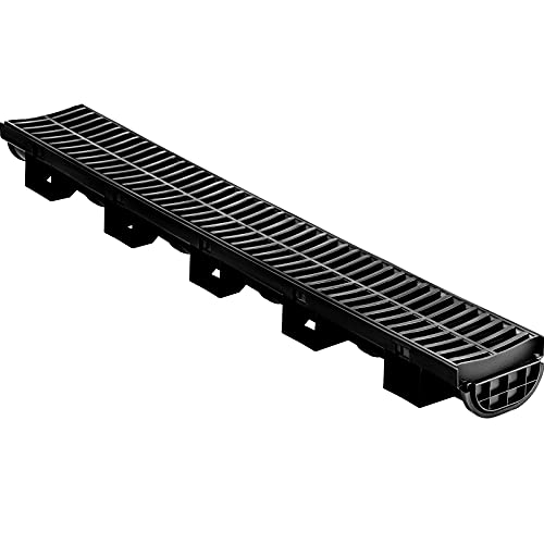VEVOR Trench Drain System, Channel Drain With Plastic Grate, 5.7x3.1