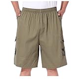 Season Show Mens Shorts Lightweight Elastic Waist Cotton Cargo Shorts Pants
