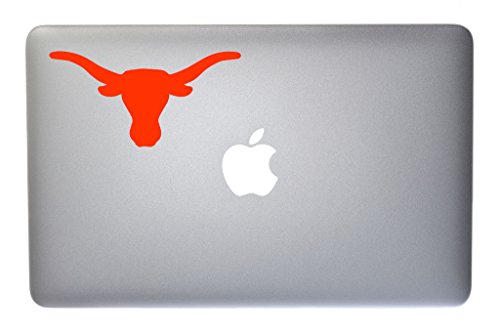 Longhorn Texas Pride Vinyl Decal for Macbook, Laptop or other device 5 Inch (orange)
