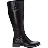 Propet Womens Tasha Round Toe Zippered Casual Boots Knee High Low Heel 1-2" - Black