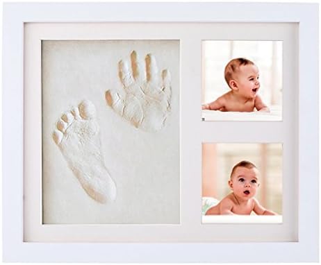 NiceHyacinth Baby Clay Handprint &amp; Footprint Photo Frame Kit for Newborn Girls and Boys,Unique Baby Shower Gifts Set for Registry, Memorable Keepsake Box Decorations for Room Wall or Nursery Decor