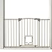 Paws & Pals Dog Gate Multifunctional Indoor Metal Baby Barrier - Adjustable Tall-Wide Fence for House Doorway with Lockable Pet Door Flap- 53