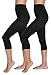 Hanes 1 & 2 Pack Shaping Slims Waist Capri Black Plus Size (Large, 2 Black)