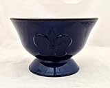 Tuscany Fleur De Lis Pedestal Fruit Bowl Color: Blue