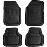 FH Group F11800BLACK TPO Plastic All-Weather Durable Waterproof 3D Semi-Universal Trimmable Floor Mats