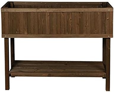 Mesa Cultivo huerto urbano madera marrón 104 x 40 x 80 cm: Amazon ...