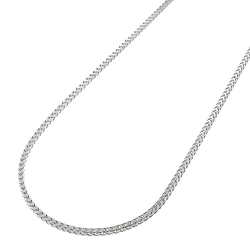 Sterling Silver Italian 1mm Solid Franco Square Box Link 925 Rhodium Necklace Chain 16" - 30"