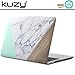 Kuzy MacBook Pro 13 Case 2018 2017 2016 Release A1989 A1706 A1708, Plastic Hard Shell Cover for Newest MacBook Pro 13 inch case with/Without Touch Bar & Touch ID Soft Touch - Marble Mint Wood Pattern