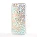 Happy Hours® Luxury Bling Flow Liquid Sand Glitter Heart Quicksand Back Case For iPhone 6 Plus/ iPhone 6S Plus 5.5 Inch Sparkle Dynamic Drift Sand Clear Hourglass Cover , Skyblue