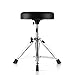 Flexzion Drummer Throne - Padded Drum Stool for Adults & Kids with Adjustable Height - Round Top Drummer Chair Seat with Foldable Tripod & Anti-Slip Rubber Feet for Beginner & Professional Musician
