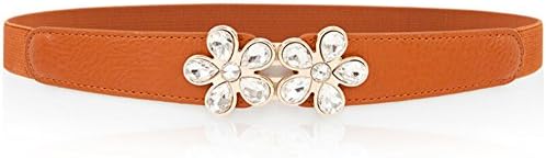 Ladies flowers Diamante fine Belt,Distribution Dress Of tightness Belts Stylish Leisure Belt-A 68cm(27inch)