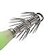 Muzata Fluorescent Squid Cuttlefish Sleeve Jig Fishing Lure Bait Head Hooks Luminous Octopus Lure Glow in Dark 10PCS