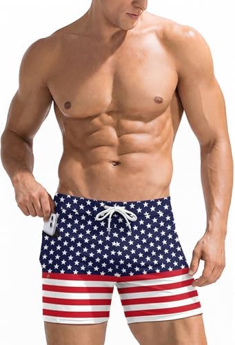 Taddlee Men's Swimwear Swim Shorts Trunks Square Cut Black Blue