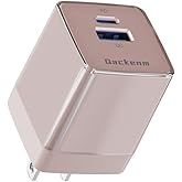 Qackenm 30W USB C Charger Block, 2 Port Fast Charging Block, Foldable GaN USB C Wall Charger, for iPhone 16/15/14/13/12 and Other Series, iPad Pro/Air/Mini, Pixel, Galaxy (Pink)