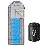 Sleeping Bag for Adults- Lightweight 4 Season Cold Weather Waterproof Portable Envelope Sleep Bags for Camping Hiking Traveling Backpacking with Compression Sack