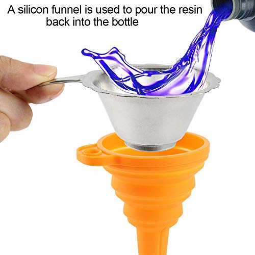 FYSETC 3D Printer Stainless Steel and Silicone Collapsible Funnel Resin Filter Cup for SLA DLP LCD 3D Printer Formlabs Elegoo Mars Anycubic Photon Sparkmaker Pack of 1 for Each