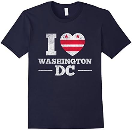 Mens Washington DC Flag TShirt USA Vintage Travel Gift Tee Shirt 3XL Navy