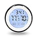 Hippih Digital Magnet Wall Clock with Indoor Thermometer Humidity Monitor,Touchscreen and Back Light (Black)