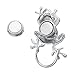 SENFAI 3 Colors Frog Magnetic Clip Holder Magnetic Eyeglass Holder Brooch Jewelry (Green, rhodium-plated-base-metal)