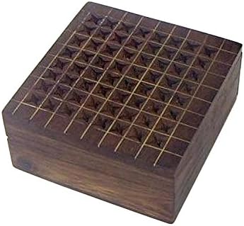 Wooden Perforated Box, Brass Inlaid - Nautical Decor