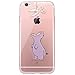 iPhone 6 Case, JAHOLAN Amusing Whimsical Design Clear Bumper TPU Soft Case Rubber Silicone Skin Cover for iPhone 6 6S - Purple Hippo
